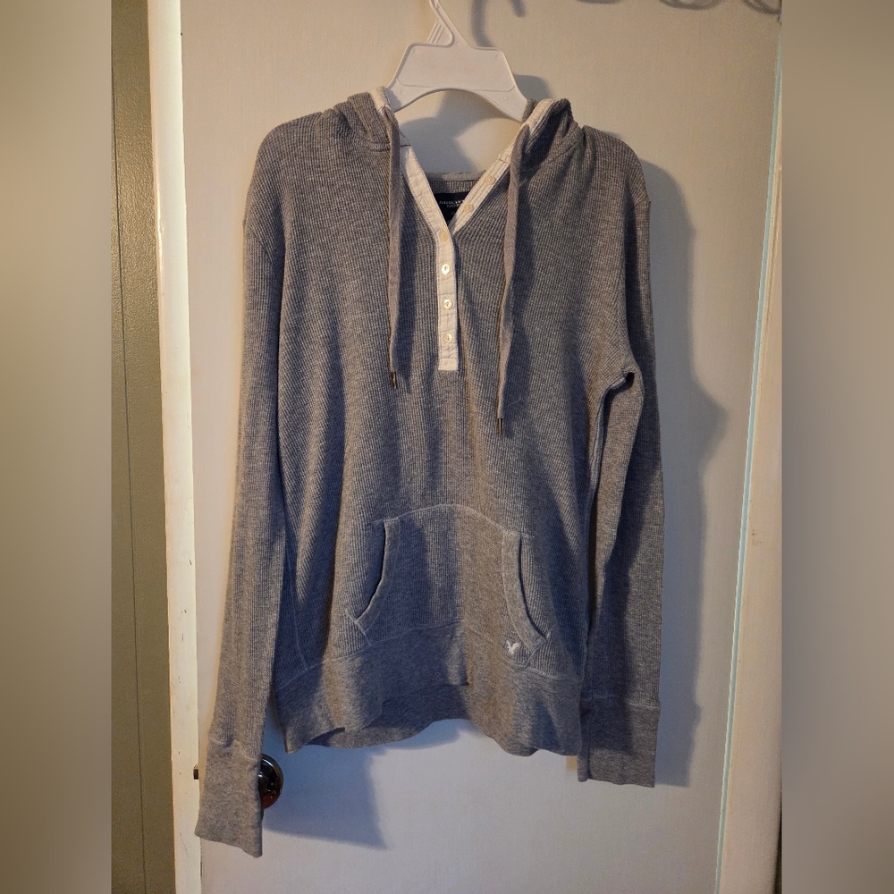 American Eagle Outfitters Gray Crew Neck Sweater Soft Cotton Blend